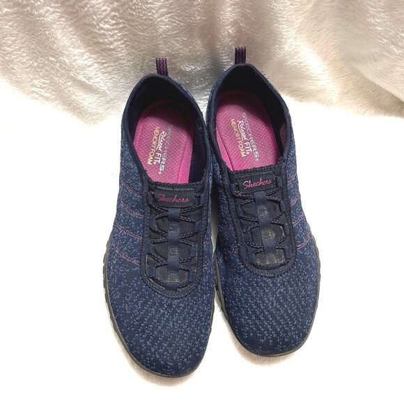 Skechers Womens Relaxed Fit Memory Foam Slip-On Shoes Navy Size 9.5 Comfortable - Picture 4 of 7
